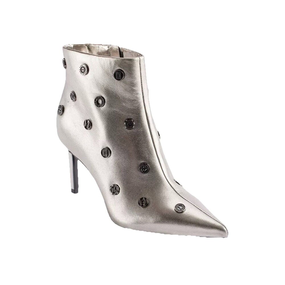 Karl Lagerfeld Paris Saina Womens Metallic Pewter Studded Dress Boots Size 6M